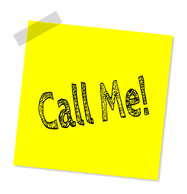 A yellow sticky note saying Call Me.